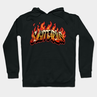 Sagittarius Zodiac Retro Flames Birthday Hoodie